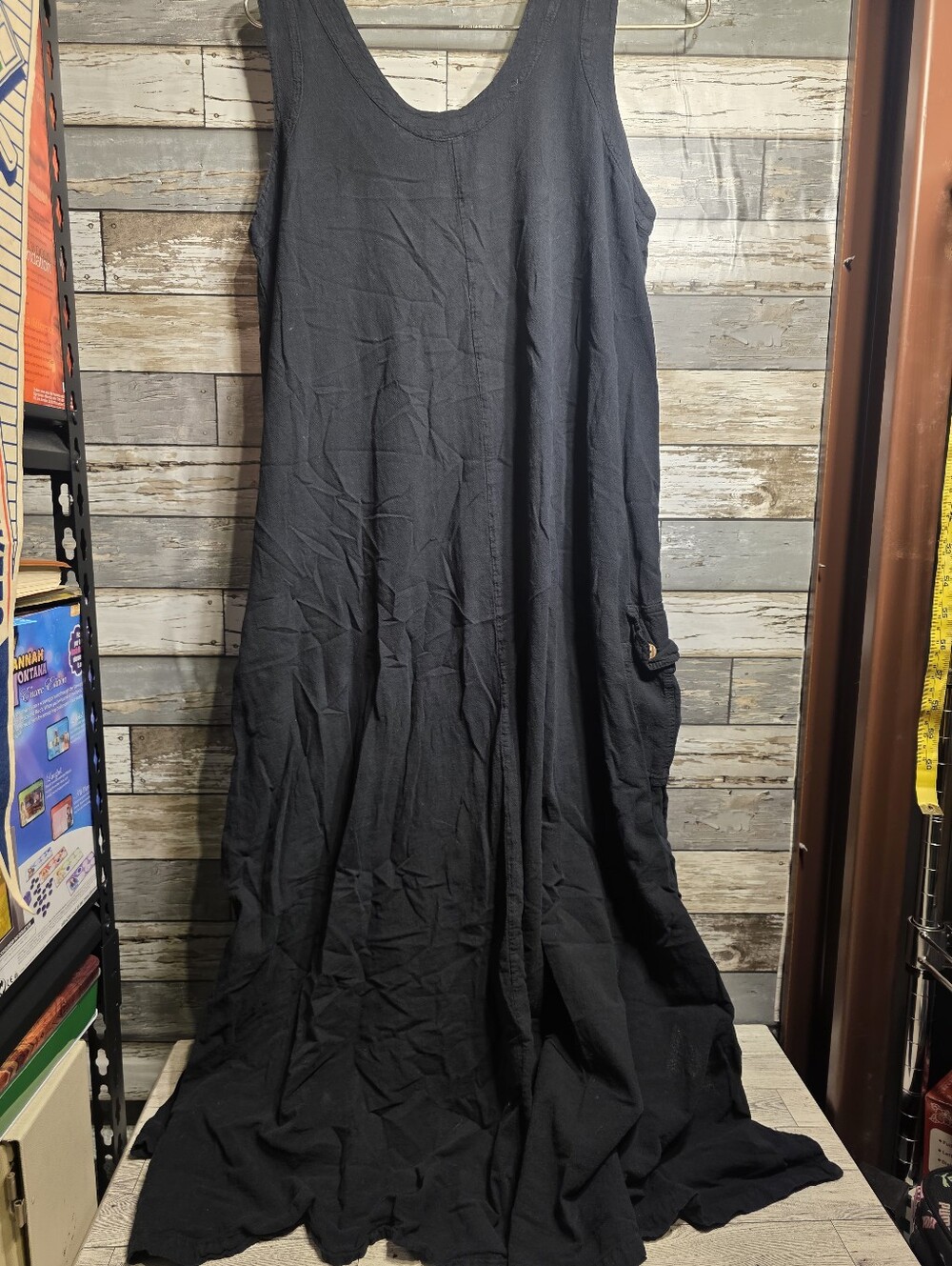 Casual Black Maxi Skirt Dress with Pockets - Women's - Picture 7 of 7